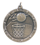 1 3/4" Gold Basketball Shooting Star Medal