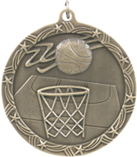 2 1/2" Gold Basketball Shooting Star Medal