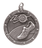 1 3/4" Silver Track Shooting Star Medal