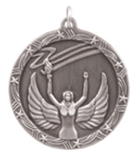 1 3/4" Silver Victory Shooting Star Medal