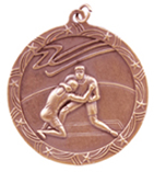 2 1/2" Bronze Wrestling Shooting Star Medal