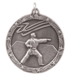 1 3/4" Silver Karate Shooting Star Medal