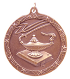 2 1/2" Bronze Lamp of Knowledge Shooting Star Medal