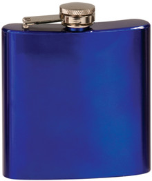 6 oz. Gloss Blue Stainless Steel Flask