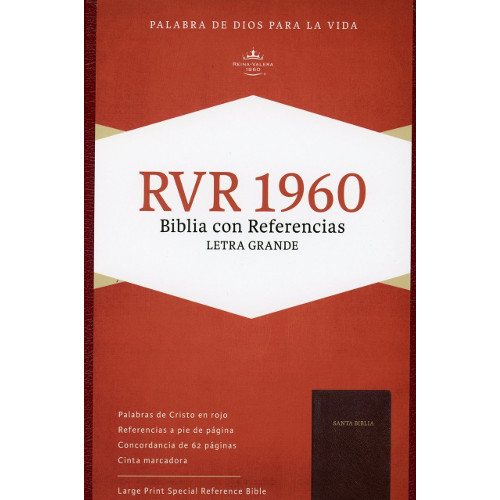 Biblia RVR 1960 Letra Grande Con Referencias (Borgoña, Piel Fabricada ...