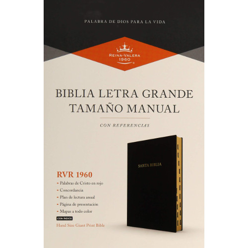 BIBLIA LETRA GRANDE TAMAÑO MANUAL REINA VALERA 1960 CON INDICE