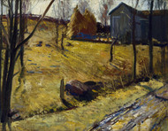 Haystacks and Barn 1909 by George Wesley Bellows