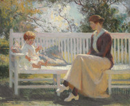 Eleanor and Benny 1916 by Frank Weston Benson Framed Print on Canvas