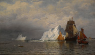 Whaler and Fishing Vessels near the Coast of Labrador 1880 by William Bradford Framed Print on Canvas