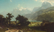 Lake Lucerne 1858 by Albert Bierstadt Framed Print on Canvas