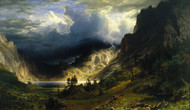 Storm in the Rocky Mountains by Albert Bierstadt Framed Print on Canvas