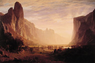 Looking Down Yosemite Valley, California by Albert Bierstadt Framed Print on Canvas