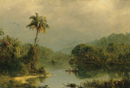 Tropical Landscape 1855 by Frederick Edwin Church Framed Print on Canvas