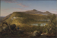 A View of the Two Lakes and Mountain House, Catskill Mountains, Morning 1844 by Thomas Cole Framed Print on Canvas
