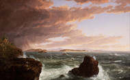 Views Across Frenchman's Bay from Mt. Desert Island, After a Squall by Thomas Cole Framed Print on Canvas