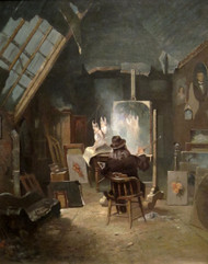 Samuel Marsden Brookes in His Studio by Edwin Deakin Framed Print on Canvas