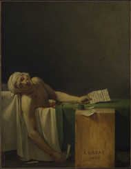 Marat assassinated 1793 by Jacques-Louis David Framed Print on Canvas