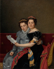 The Sisters Zenaide and Charlotte Bonaparte 1821 by Jacques-Louis David Framed Print on Canvas