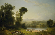 Pastoral Landscape 1861 by Asher B. Durand Framed Print on Canvas