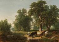 A Summer Afternoon 1849 by Asher B. Durand Framed Print on Canvas