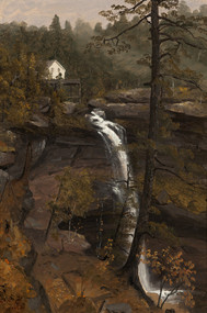 Kauterskill Falls 1846 by Sanford Robinson Gifford Framed Print on Canvas