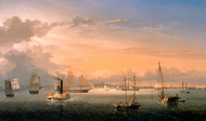 Boston Harbor 1854 by Fitz Hugh Lane Framed Print on Canvas