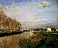The Seine At Argenteuil - Vanilla Sky by Claude Monet Framed Print on Canvas