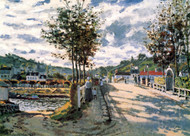 The Seine at Bougival by Claude Monet Framed Print on Canvas