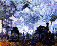 Station Saint Lazare in Paris by Claude Monet Framed Print on Canvas