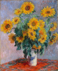 Sunflowers by Claude Monet Framed Print on Canvas