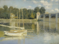 The Argenteuil Bridge 1874 by Claude Monet Framed Print on Canvas