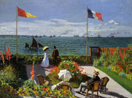 Garden at Sainte Adresse by Claude Monet Framed Print on Canvas