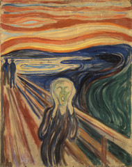 The Scream 1910 by Edvard Munch Framed Print on Canvas
