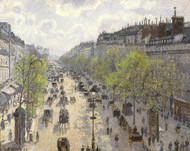 Boulevard Montmartre, Spring 1897 by Camille Pissarro Framed Print on Canvas