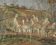 Red roofs, corner of a village, winter 1877 by Camille Pissarro Framed Print on Canvas