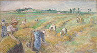 The Harvest 1885 by Camille Pissarro Framed Print on Canvas