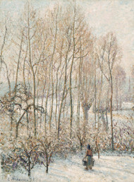 Morning Sunlight on the Snow, Eragny-sur-Epte by Camille Pissarro Framed Print on Canvas