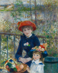 Two Sisters (On the Terrace) 1881 by Pierre-Auguste Renoir Framed Print on Canvas