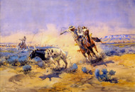 Cowboys from the Quarter Circle Box 1925 by Charles M Russell Framed Print on Canvas
