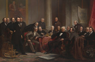 Men of Progress 1862 by Christian Schussele Framed Print on Canvas