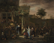 The Village Wedding 1653 by Jan Steen Framed Print on Canvas