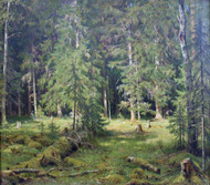 Forest 1880 by Ivan Shishkin Framed Print on Canvas