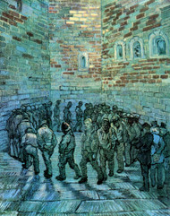 Prisoners Exercising after Dore by Vincent van Gogh Framed Print on Canvas