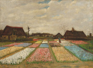 Flower Beds in Holland / Bulb Fields 1883 by Vincent van Gogh Framed Print on Canvas