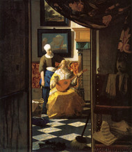 The love letter by Johannes Vermeer Framed Print on Canvas