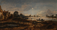 River View by Aert van der Neer Framed Print on Canvas