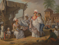 Market Day, Roseau, Dominica 1780 by Agostino Brunias Framed Print on Canvas