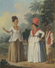 West Indian Women of Color, with a Child and Black Servant 1780 by Agostino Brunias Framed Print on Canvas