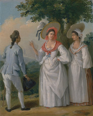 Free West Indian Creoles in Elegant Dress 1780 by Agostino Brunias Framed Print on Canvas