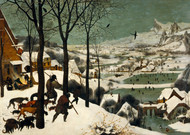 Monthly cycle, scene: The Hunters in the Snow (winter) 1565 by Pieter Brueghel the Elder Framed Print on Canvas